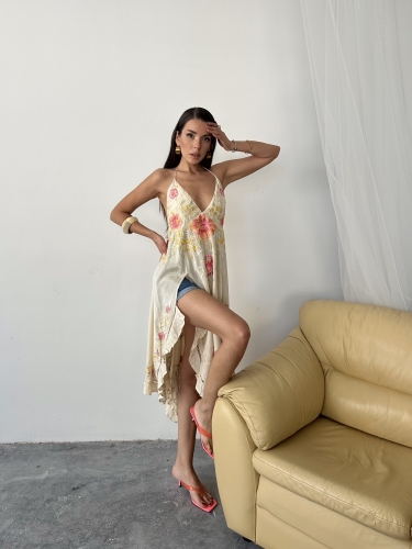 Carina Freepeople İthal Tunik Nakış İşlemeli Sarı - 2