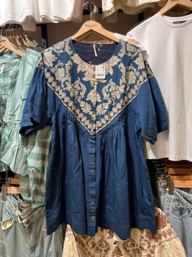 Freepeople İthal Denim Elbise Lacivert - 3