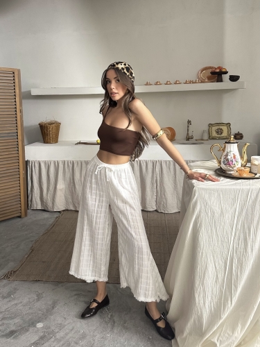 Melinda Keten Kumaş Pantolon Beyaz 
