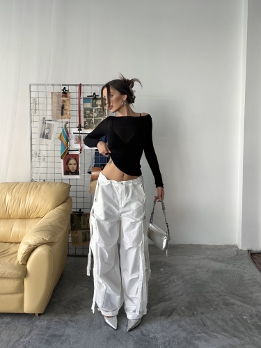 Mika Tasarım Alien Marka Kargo Pantolon Beyaz - 4