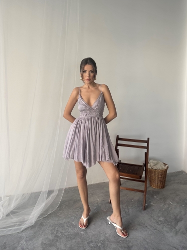 Mirja İp Askılı Freepeople İthal Elbise Lila 