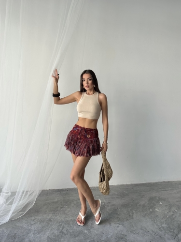 Penny Freepeople İthal Etek Bordo - 3