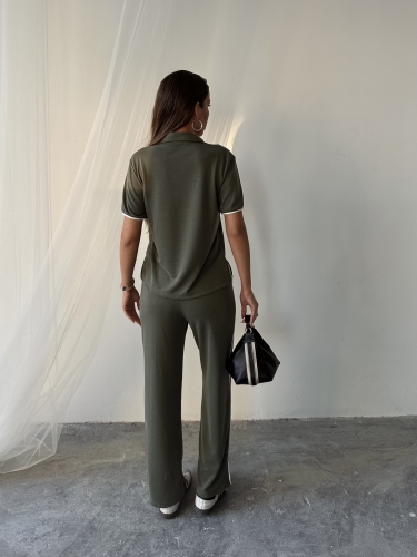 Sandra Oyhso Modal Kumaş Şeritli İkili Takım Yeşil - 4