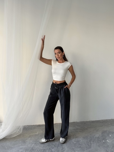 Tindra Massimo Dutti Modal Kumaş Pantolon Füme - 1
