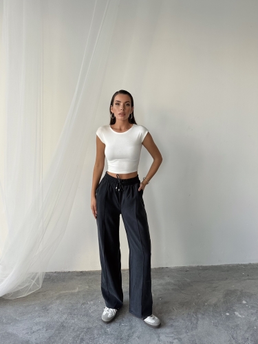 Tindra Massimo Dutti Modal Kumaş Pantolon Füme - 4