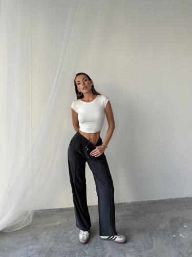 Tindra Massimo Dutti Modal Kumaş Pantolon Füme - 2