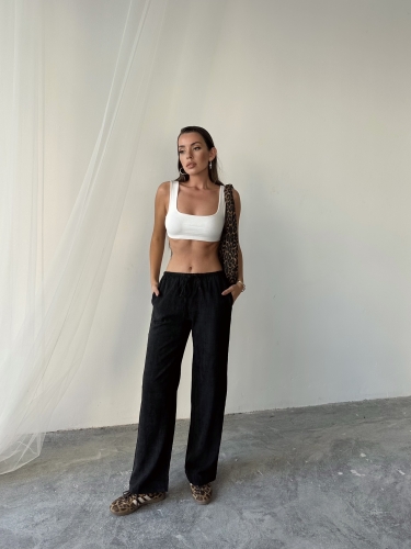 Yvette Massimo Dutti Rahat Kesim Pantolon Siyah - 2