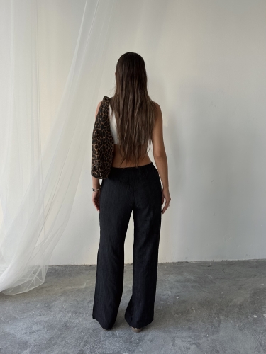 Yvette Massimo Dutti Rahat Kesim Pantolon Siyah - 3